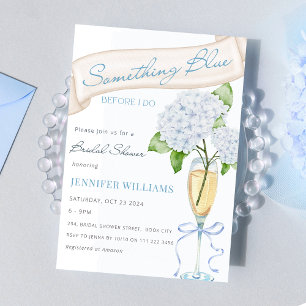 Blue Hydrangea Something Blue Bridal Shower  Invitation