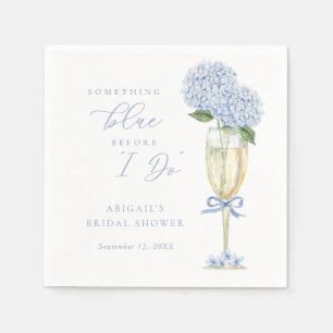 Blue Hydrangea Something Blue Personalized Napkin
