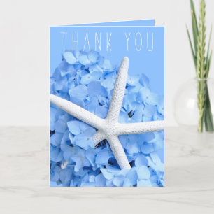 Blue Hydrangea Starfish Thank You Bridal Party