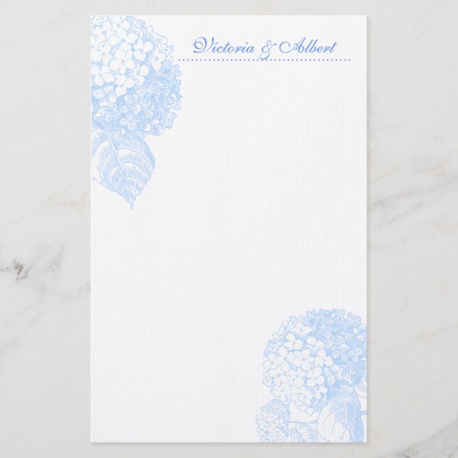 Blue Hydrangea Stationery (Front)