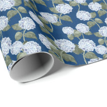 Blue Hydrangea Summer Garden Navy Linen Texture