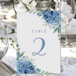 blue hydrangea table 2 table number<br><div class="desc">Wedding table number</div>