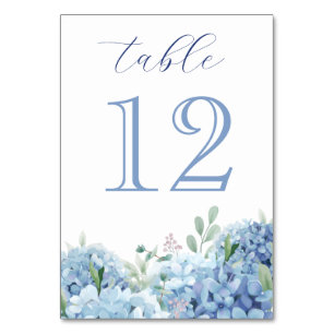 Blue Hydrangea Table Number