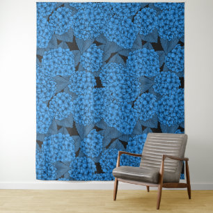 Blue hydrangea tapestry
