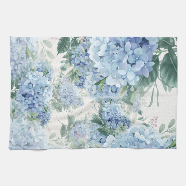 Blue Hydrangea Tea Towel (Horizontal)