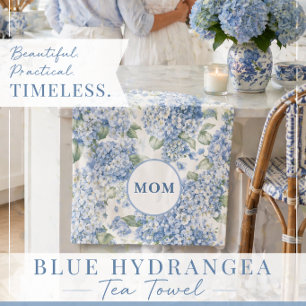 Blue Hydrangea Tea Towel MOM Gift