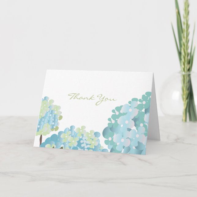 Blue Hydrangea Thank You Card (Front)