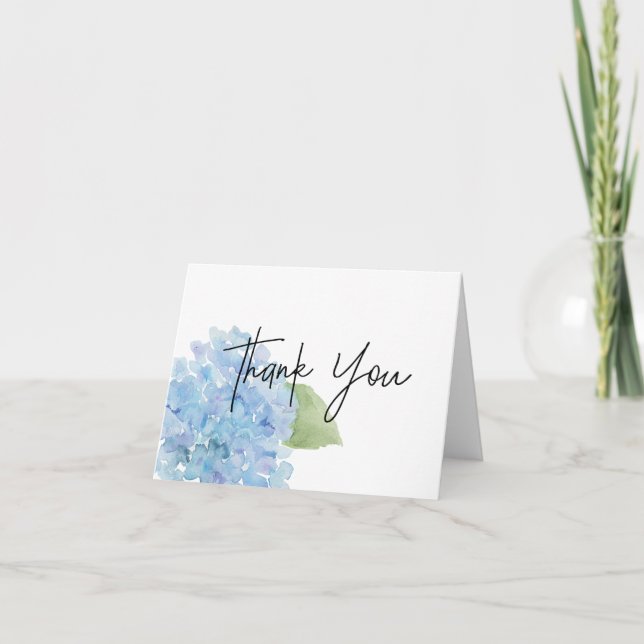 Blue Hydrangea Thank you Card (Front)