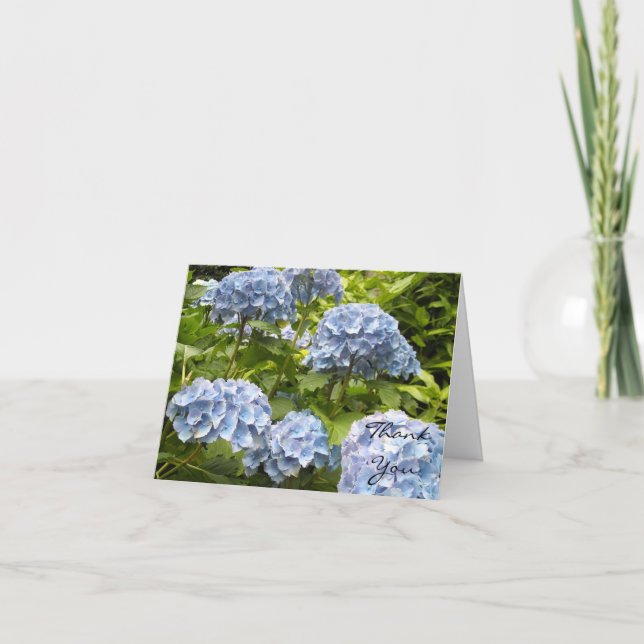Blue Hydrangea Thank You Card (Front)