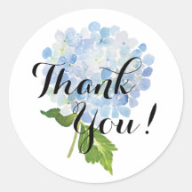 Blue Hydrangea Thank You Stickers