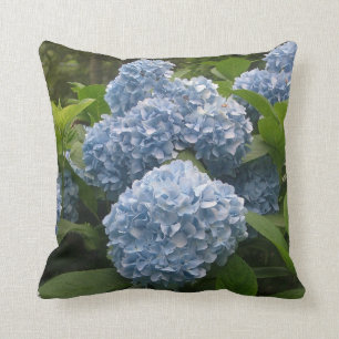Blue Hydrangea Throw Pillow