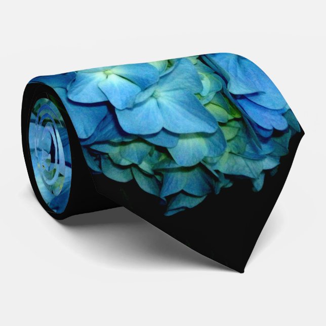 Blue Hydrangea Tie (Rolled)