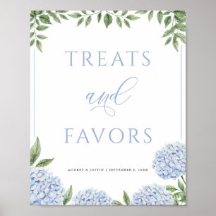 Blue Hydrangea Treats and Favours Wedding Poster