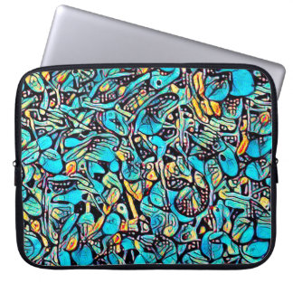 Blue Hydrangea Urban Art Pattern Laptop Sleeve
