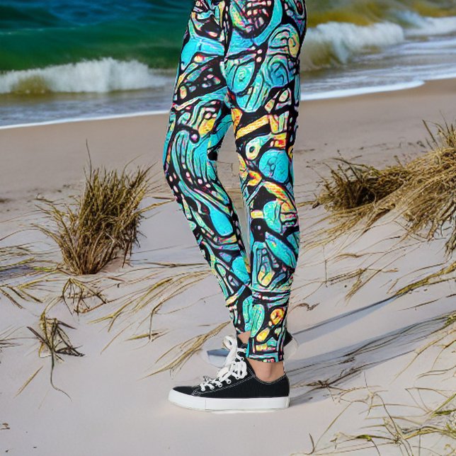 Blue Hydrangea Urban Art Pattern Leggings (Creator Uploaded)