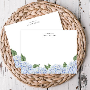 Blue Hydrangea Watercolor Border, Personalised Card