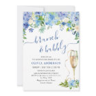 Blue Hydrangea Watercolor Floral Brunch and Bubbly
