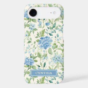 Blue Hydrangea Watercolor Monogrammed
