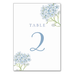 blue hydrangea watercolor table 2 number
