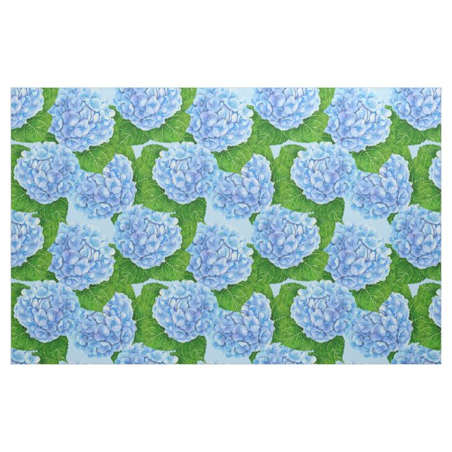 Blue hydrangea waterolor pattern fabric (Fat Quarter)