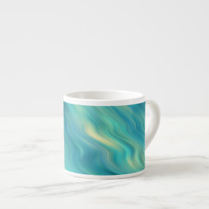 Blue Hydrangea Wavy Texture Espresso Cup