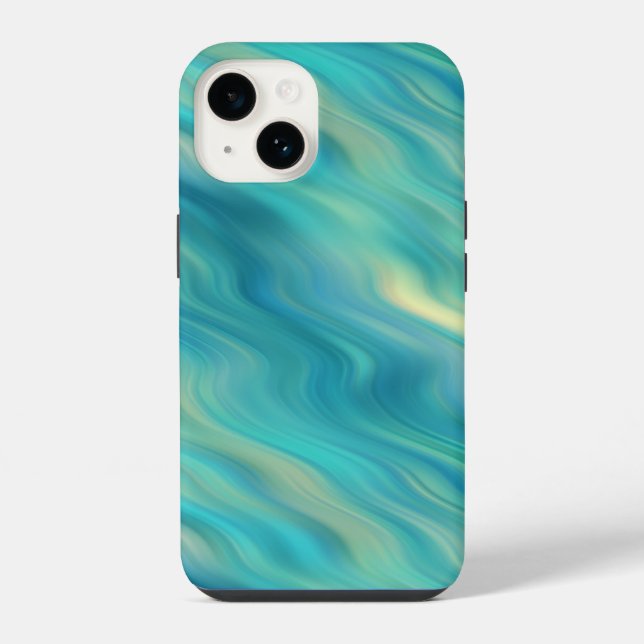 Blue Hydrangea Wavy Texture iPhone Case (Back)