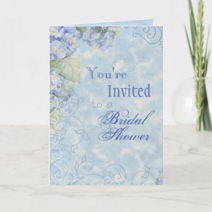 Blue Hydrangea, Wedding Bridal Shower Invitation