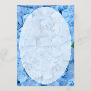 Blue Hydrangea Wedding Fan Program Paper Programme