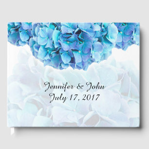 Blue Hydrangea Wedding Guest Book