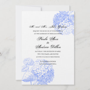 Blue Hydrangea Wedding Invitation