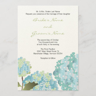 Blue Hydrangea Wedding Invitation