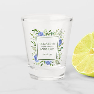 Blue Hydrangea Wedding  Shot Glass