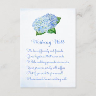 Blue Hydrangea Wedding Wishing Well Cards