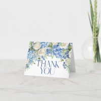 Blue Hydrangea White Roses Watercolor Wedding