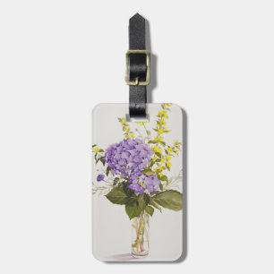 Blue Hydrangea with Yellow Loosestrife Luggage Tag