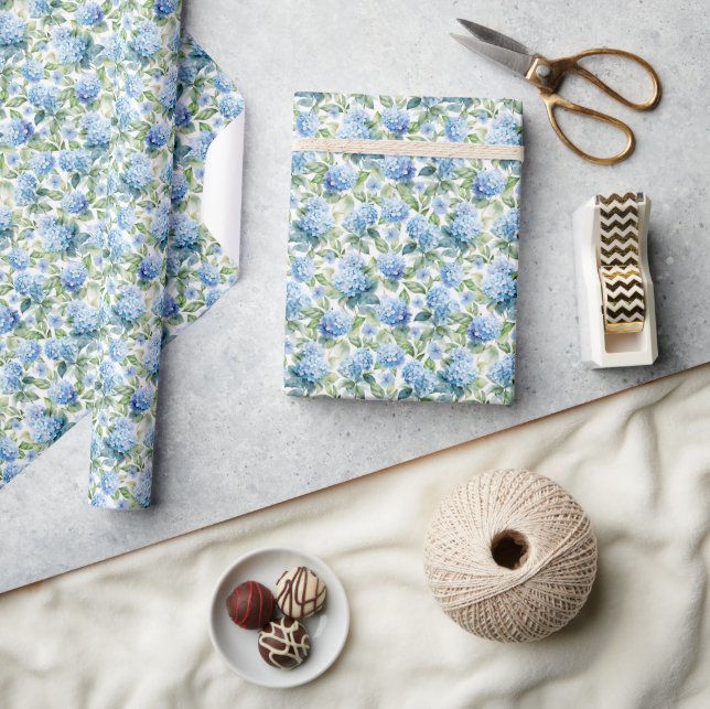 Blue Hydrangea Wrapping Paper (Crafts)