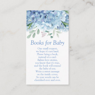 Blue Hydrangeas Baby Shower Books for Baby Enclosure Card