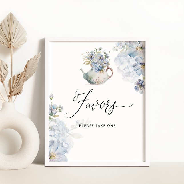Blue Hydrangeas baby shower Favours Poster (Creator Uploaded)