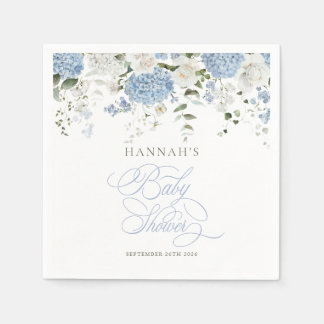 Blue Hydrangeas Baby Shower Napkins