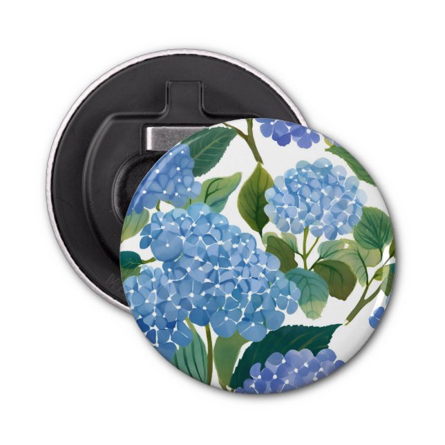 Blue Hydrangeas | Beautiful Floral Bush Bottle Opener (Front)