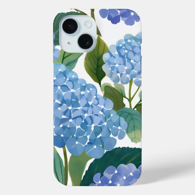 Blue Hydrangeas | Beautiful Floral Bush Case-Mate iPhone Case (Back)
