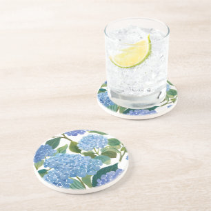 Blue Hydrangeas Beautiful Floral Bush Coaster