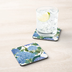 Blue Hydrangeas   Beautiful Floral Bush Coaster