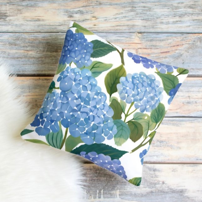 Blue Hydrangeas | Beautiful Floral Bush Cushion (Creator Uploaded)