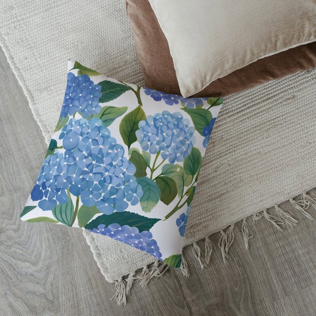 Blue Hydrangeas | Beautiful Floral Bush Cushion (Creator Uploaded)