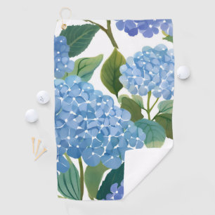 Blue Hydrangeas   Beautiful Floral Bush Golf Towel