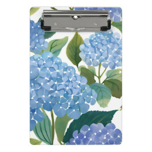 Blue Hydrangeas Beautiful Floral Bush Mini Clipboard