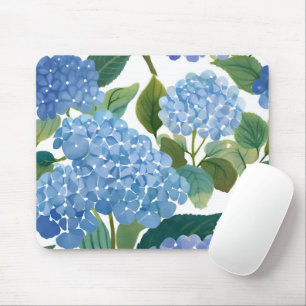 Blue Hydrangeas Beautiful Floral Bush Mouse Mat