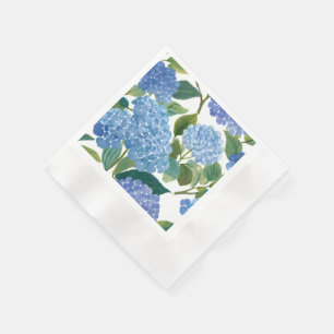 Blue Hydrangeas Beautiful Floral Bush Napkin