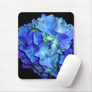 Blue hydrangeas, blue roses, elegant blue flowers mouse mat
